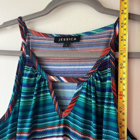 Jessica Striped multicolour sleeveless maxi dress size 4 lightweight stretch - Picture 7 of 10